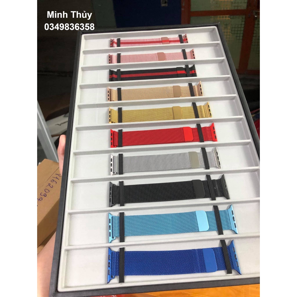 Dây thép Milan cho đồng hồ Apple Watch size 38/40/41/42/44/45mm full box