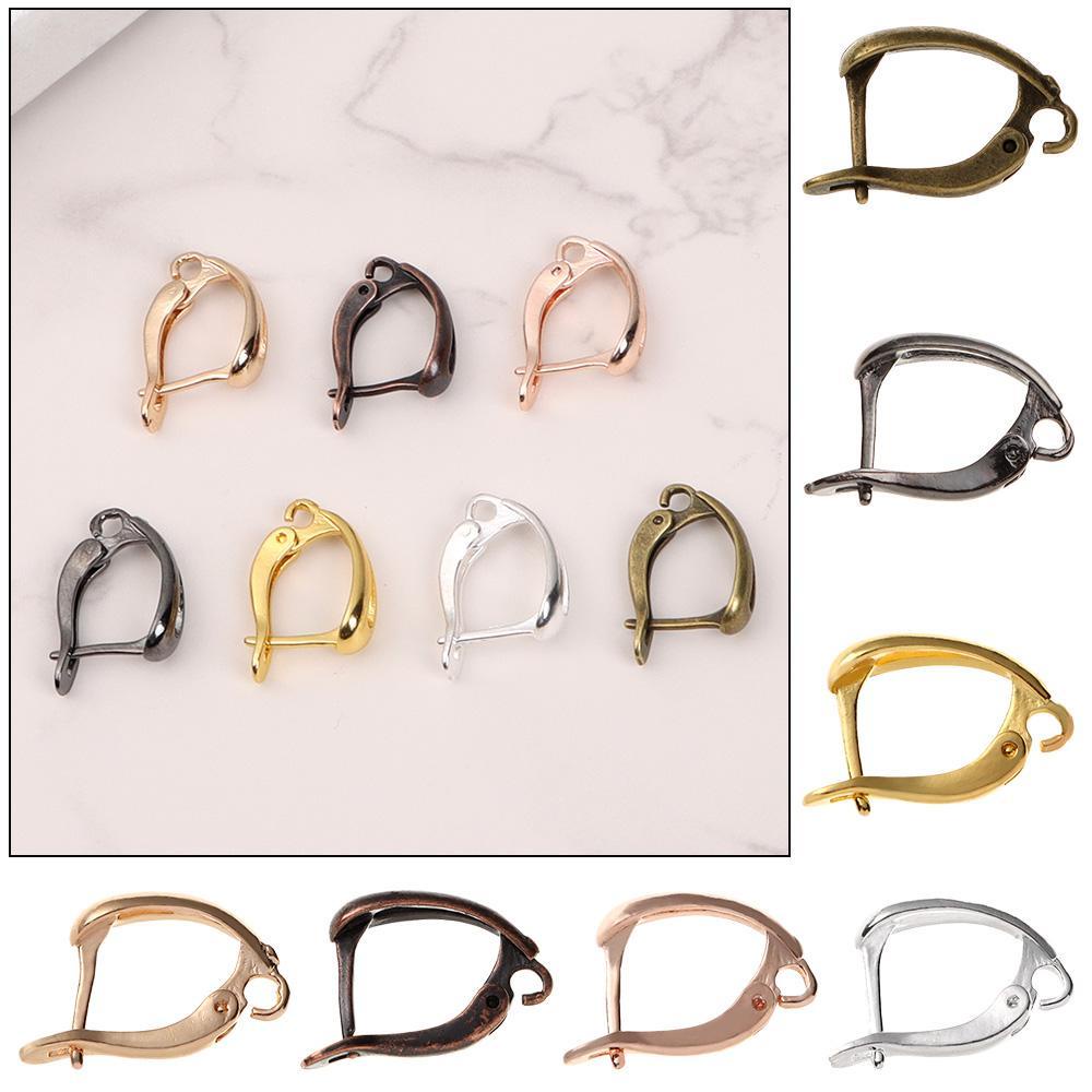 BSUNS Set 6 Móc Khuyên Tai Dạng Hở Màu Vàng Kim Phong Cách Pháp