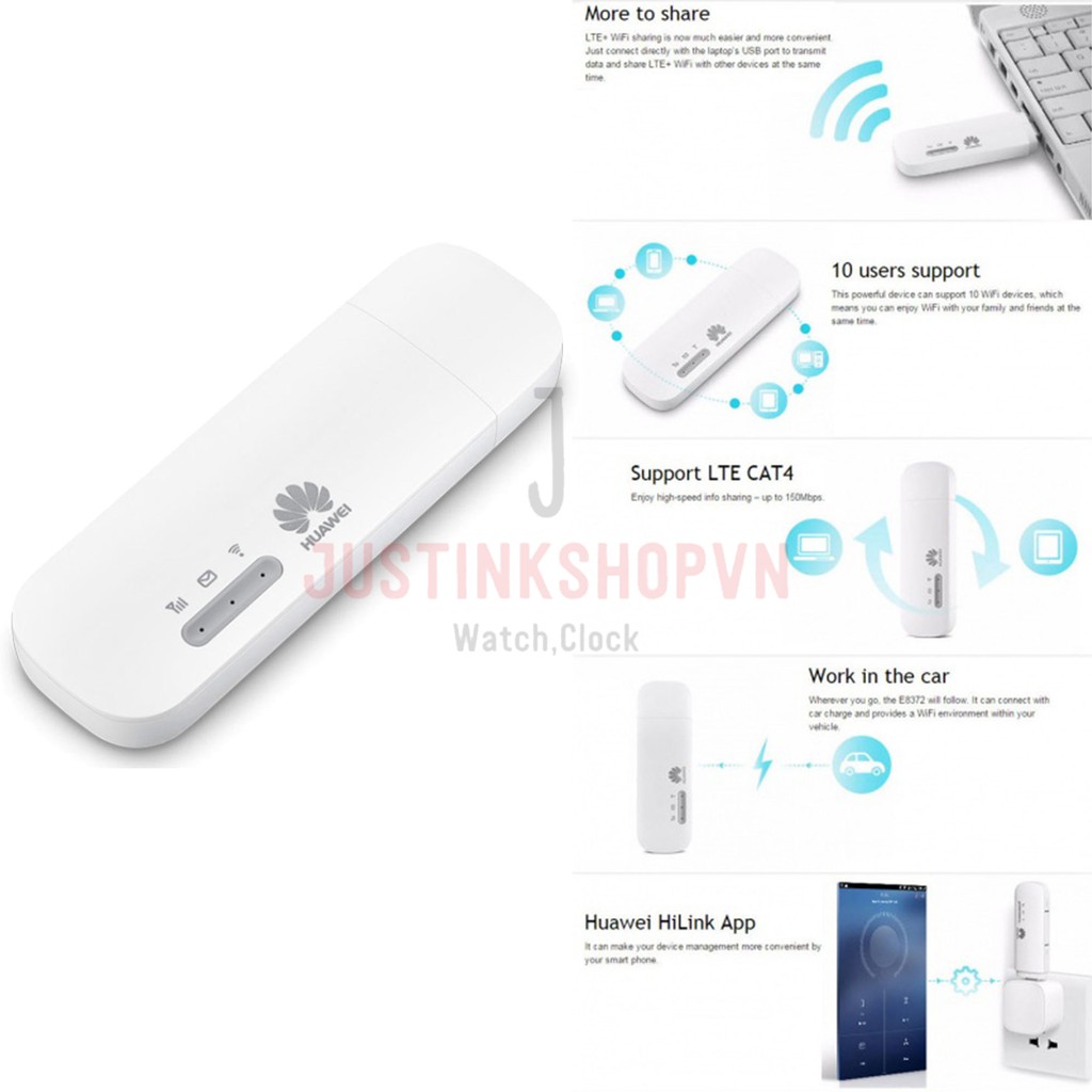 ROUTER USB 4G PHÁT WIFI TỐC ĐỘ CAO HUAWEI E8372 - JLVQ-4636-RU4G