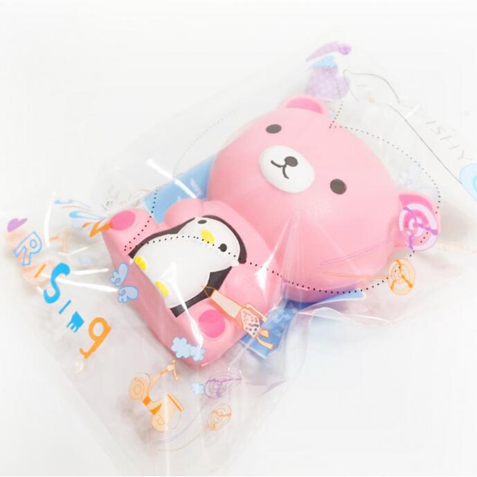 Squishy Lớn JUMBO Hình gấu hồng ôm chim cánh cụt Đồ Chơi Xốp Giảm Stress Hình mềm mịn dễ Thương đàn hồi Cho Bé