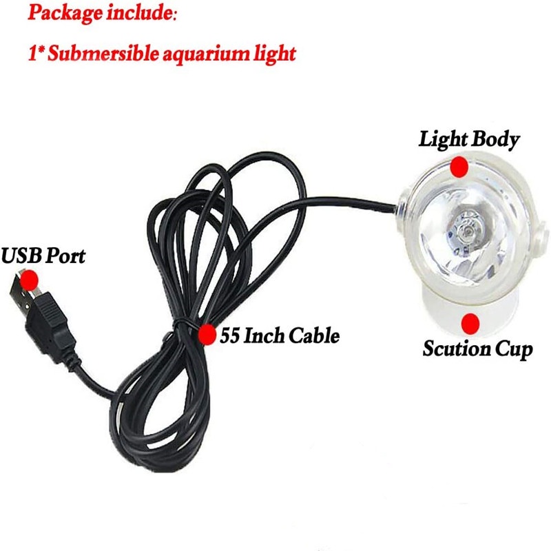 Đèn led trang trí bể cá chống nước có giác hút