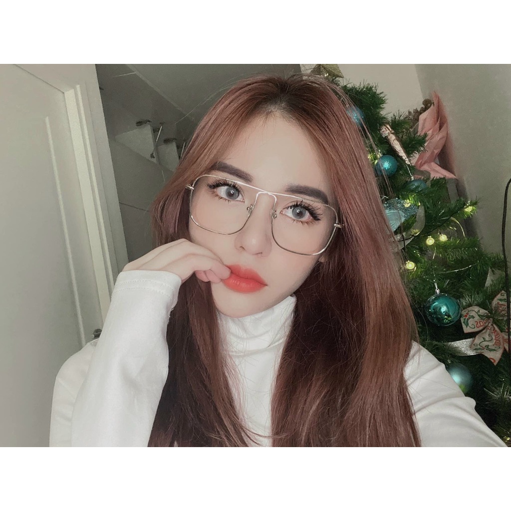 Gọng kính kim loại nam nữ dáng to sang chảnh Kính mắt Emilie phụ kiện thời trang 2001