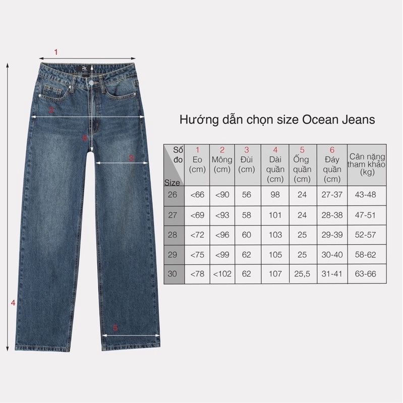 Quần Boy Suông Ocean Đậm thương hiệu Rocky Denim