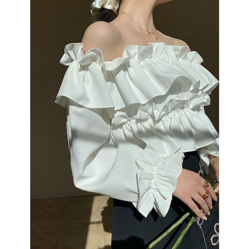 Áo kiểu nữ TRỄ VAI NHIỀU TẦNG TV2 tay dài tiểu thư siêu xinh alohashop91