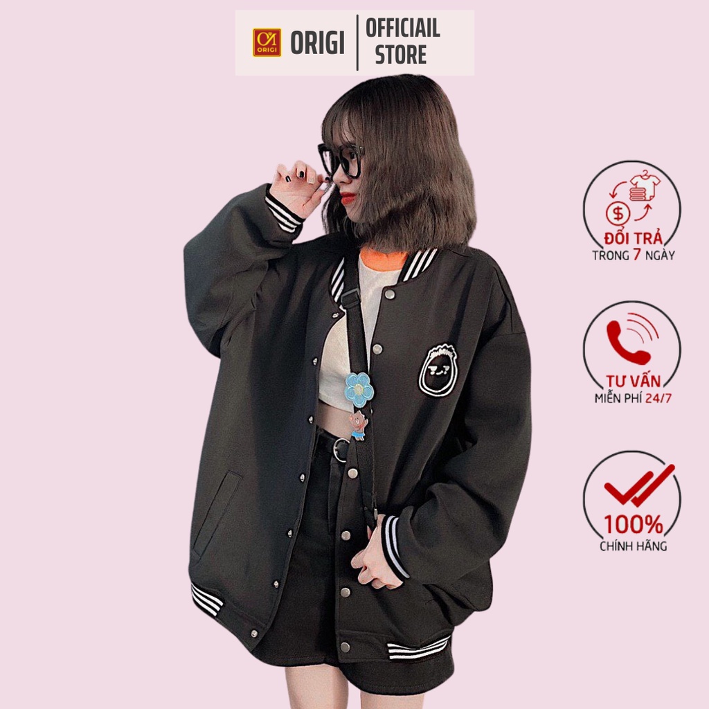 Áo Khoác BOMBER nữ chất nỉ ngoại dày mịn tay bồng fom rộng ORG018