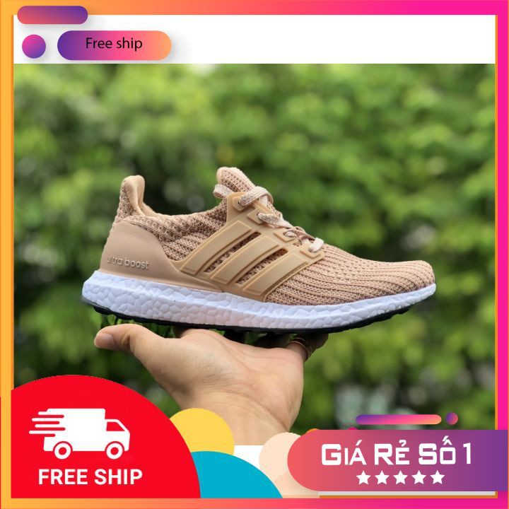 (FullBox + FREE SHIP) Giày Thể Thao Ultraboost 4.0 Hồng Nữ ( Ảnh Thật)