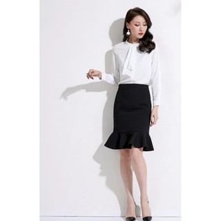 Chân váy công sở váy đuôi cá bigsize CRDCV23 màu đen dài 60cm [size từ 48-85kg]