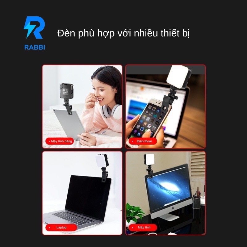 Đèn livestream để bàn 16cm 2 kẹp nhập khẩu hỗ trợ xuất VAT công ty - Rabbi VN