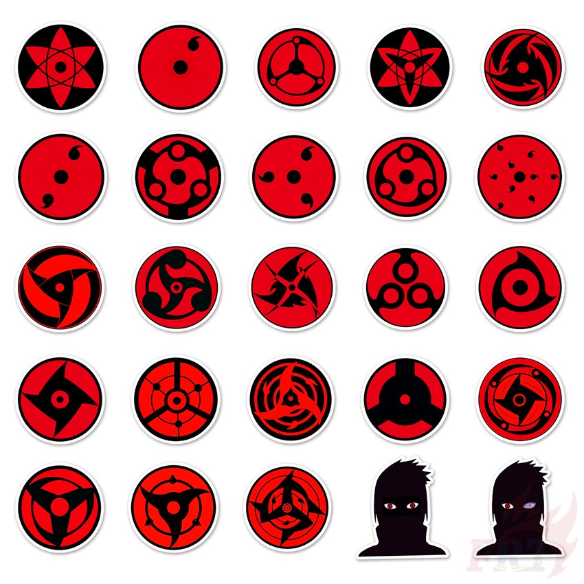 ❉ Naruto - Uchiha. Hình Dán Sharingan Series 01 ❉ Bộ 50 Sticker Chống Thấm Nước Họa Tiết Doodle Hợp Thời Trang
