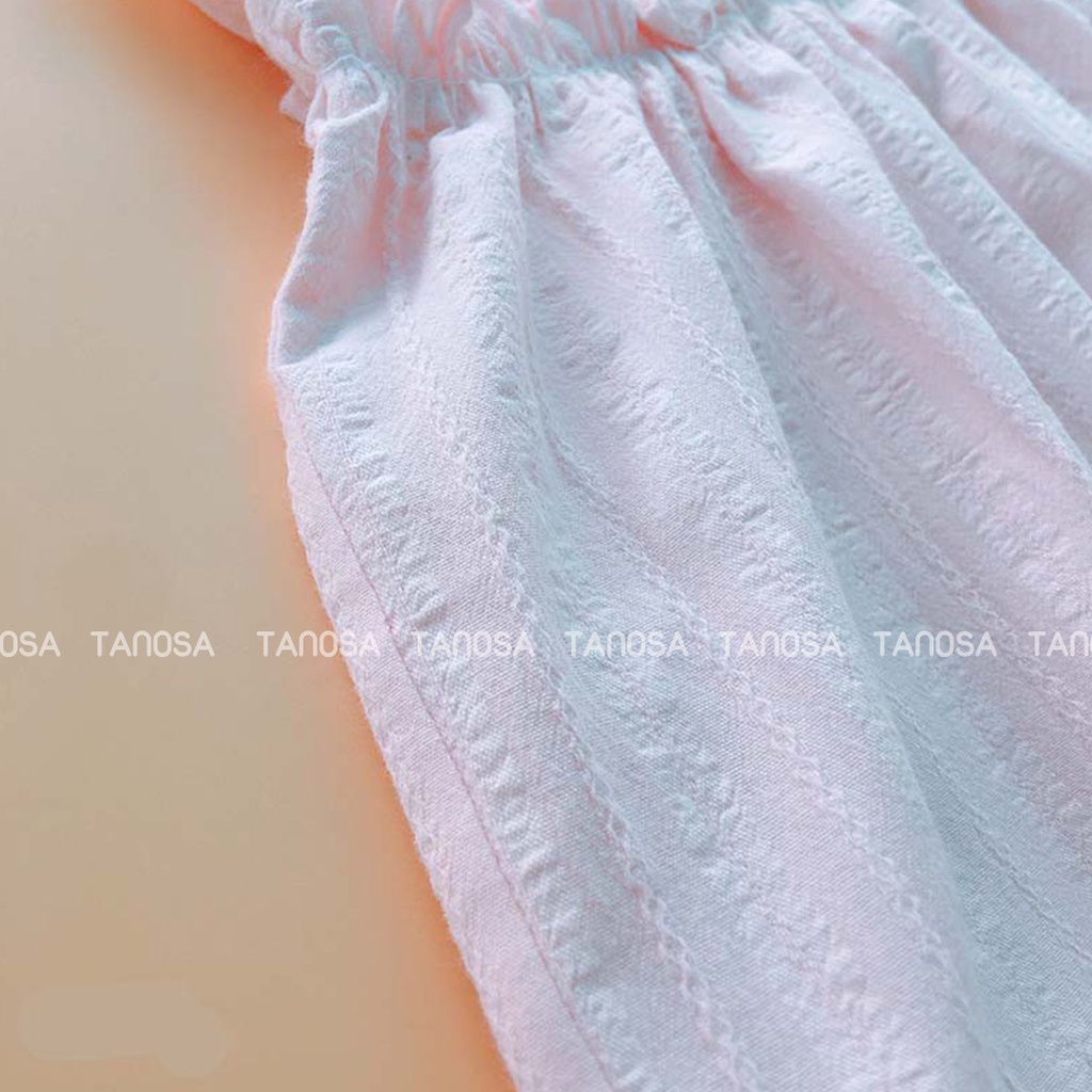 Váy sát nách dáng xòe TANOSA chất đũi xinh xắn điệu đà cho bé gái 1-5 tuổi