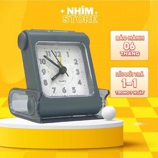  Đồng hồ báo thức để bàn hình chữ nhật cổ điển sang trọng có đèn ngủ - Đồng hồ Báo thức Nhím Store chuông kêu to giá rẻ 