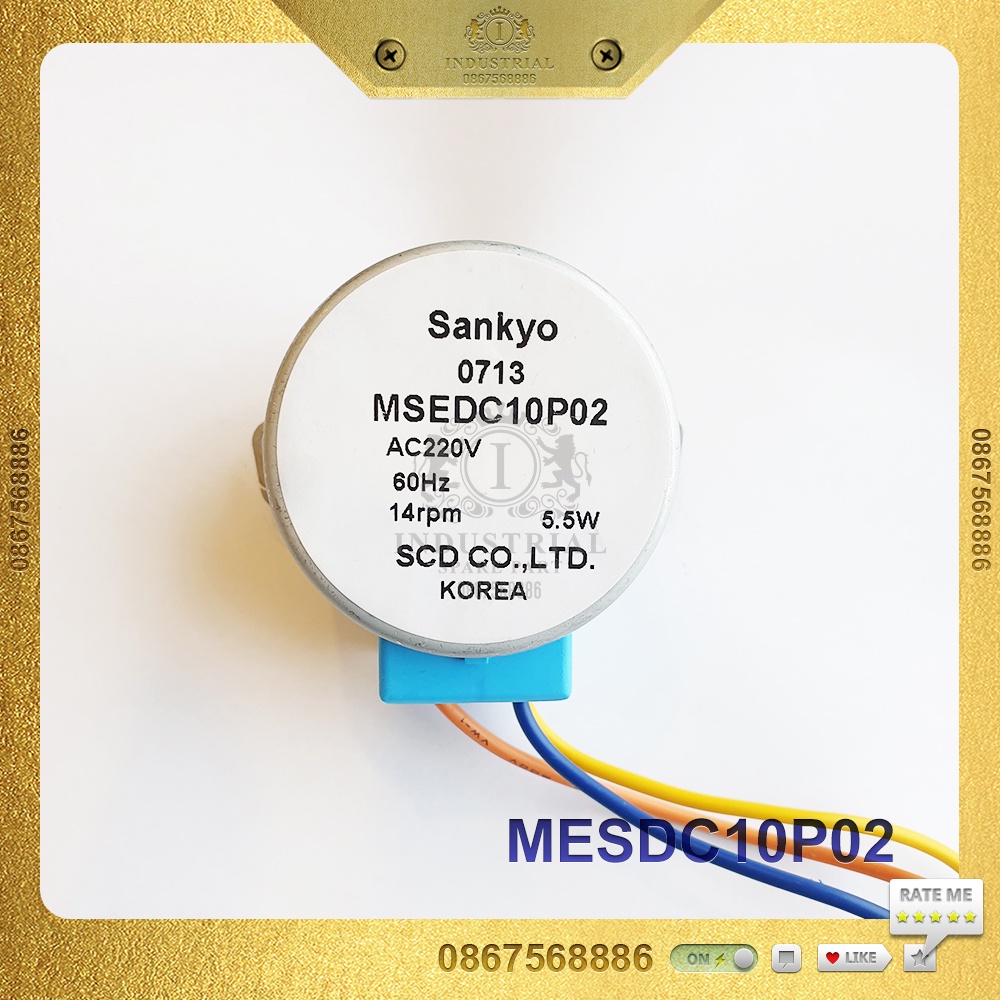 Mô tơ SDC MSEDC10P02 điện áp 220V, công suất 5.5W, tốc độ 14 vòng/phút