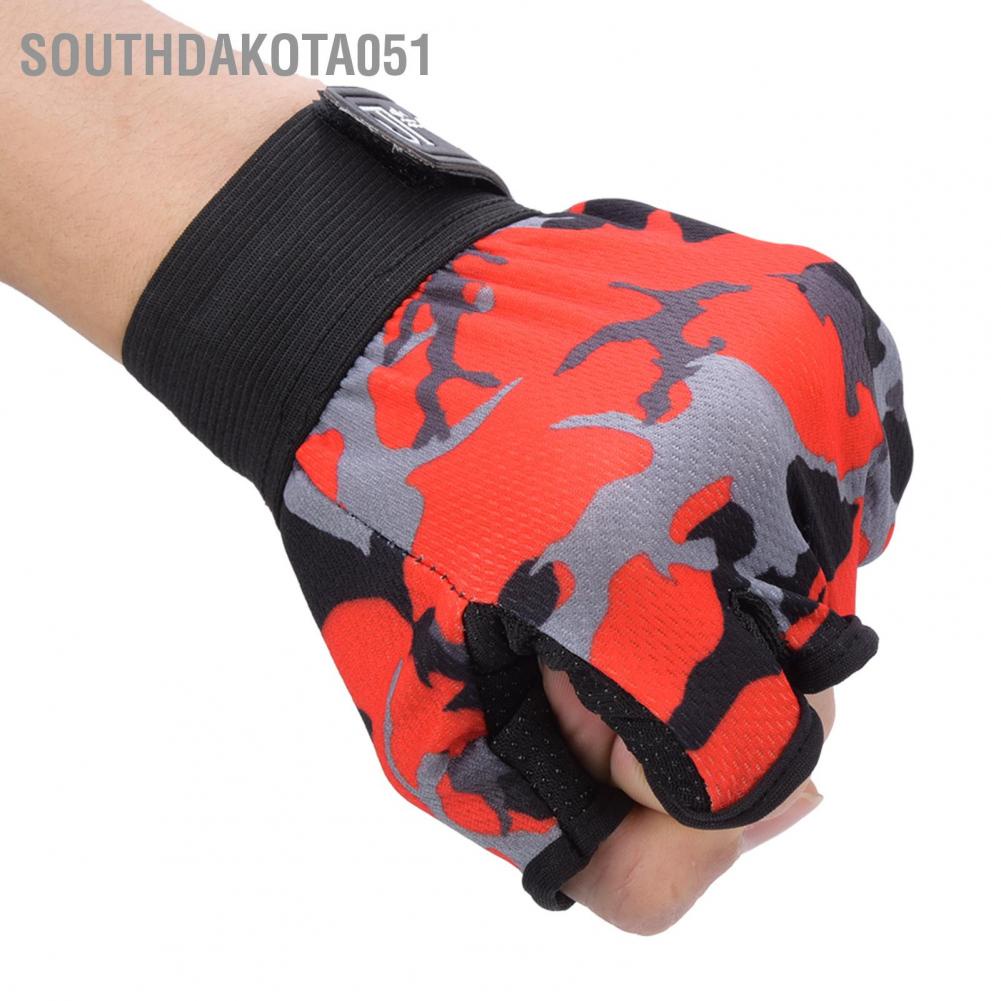 Hàng Sẵn Gang tay câu cá Thể Thao Hở 3 Ngón Thấm Mồ Hôi Chống Trượt Họa Tiết Rằn Ri 【Southdakota051】