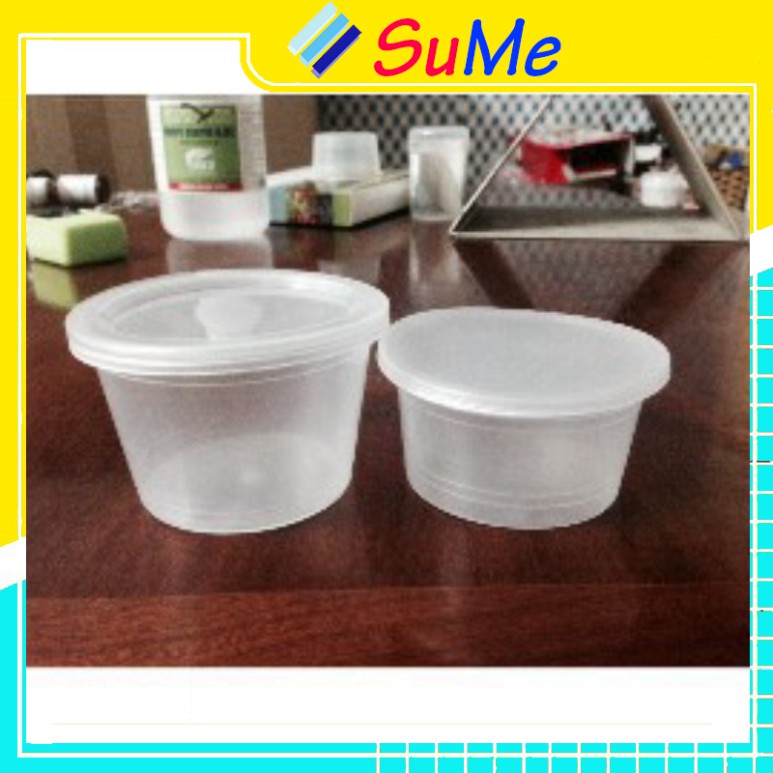 Hủ nhựa làm bánh flan caramen, rau câu, sữa chua, đựng slime (hộp flan có nắp)