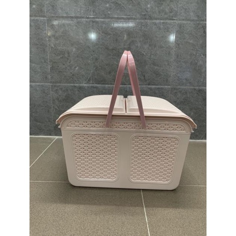 Rổ đựng đồ đi đẻ, làn nắp 2604, 2606 nhựa Việt Nhật, rổ đựng đồ có quai đi đẻ, rỏ xách đựng đồ