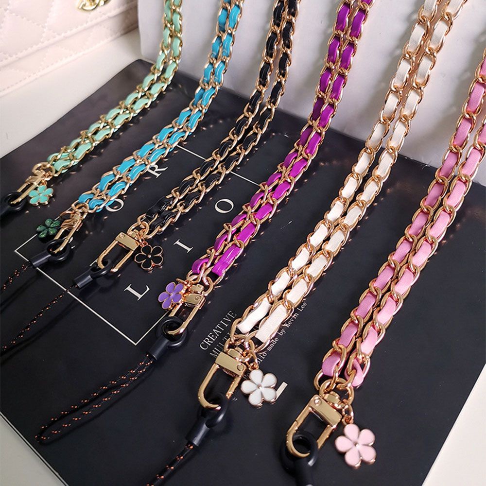 MAYSHOW Flower Design Mobile Phone Chain Universal Cellphone Rope Phone Lanyard Detachable Neck Cord Strap PU Leather Adjustable Handmade Phone Accessories/Multicolor