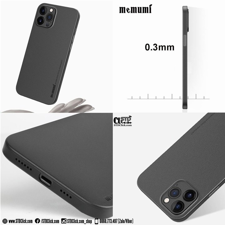 ỐP LƯNG IPHONE 12 PRO MEMUMI MỎNG LỤA CHÍNH HÃNG