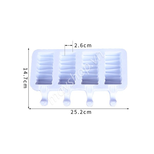 Khuôn kem silicone 4 que sóng