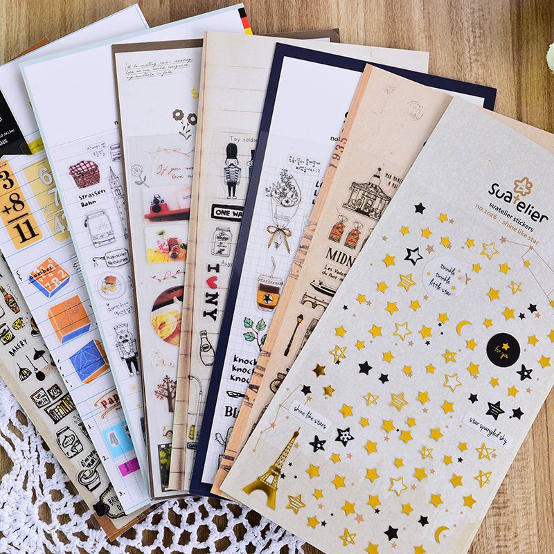 Hình Dán Sticker Trang Trí SUATELIER Dễ Thương Xinh Xắn