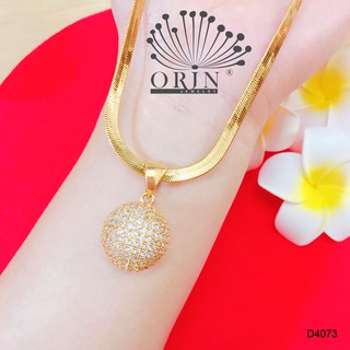 Dây chuyền nữ dạng mì dẹp mặt trái châu lớn đính đá cao cấp Orin D4073