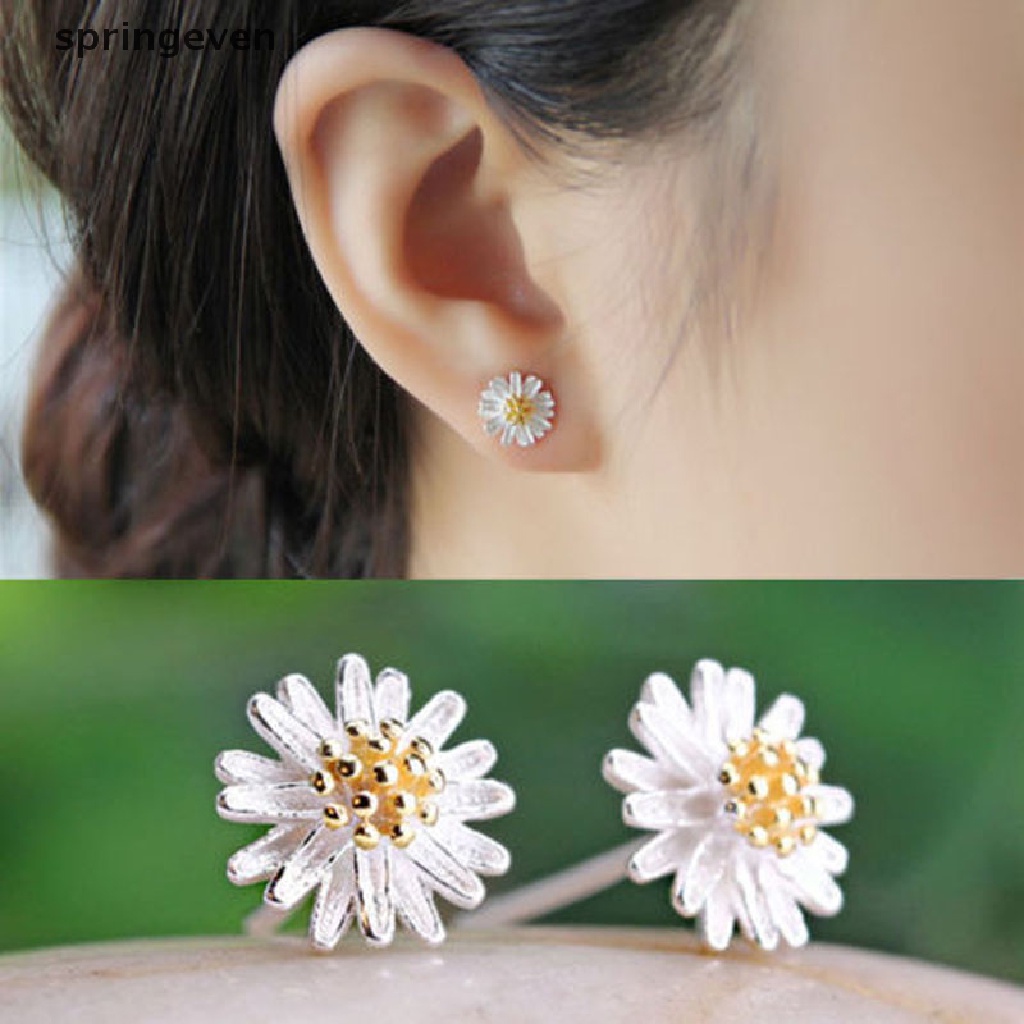 Bông Tai Mạ Bạc 925 Hình Hoa Cúc Thời Trang