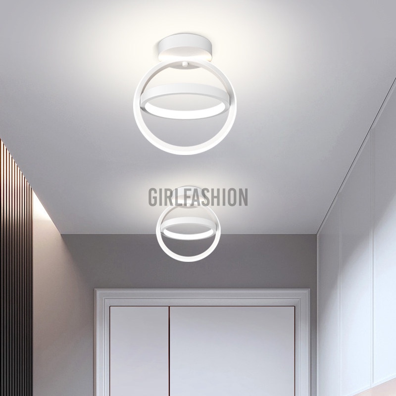 Modern LED Ceiling Lamp Dual Ring Chandeliers Fixture Living Room Pendant Light