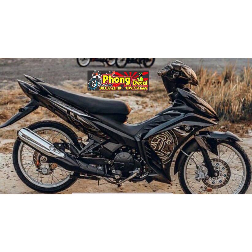 Tem Rời Chế Ex 135 Lc Maylay Vàng Đồng Dán Xe Đen