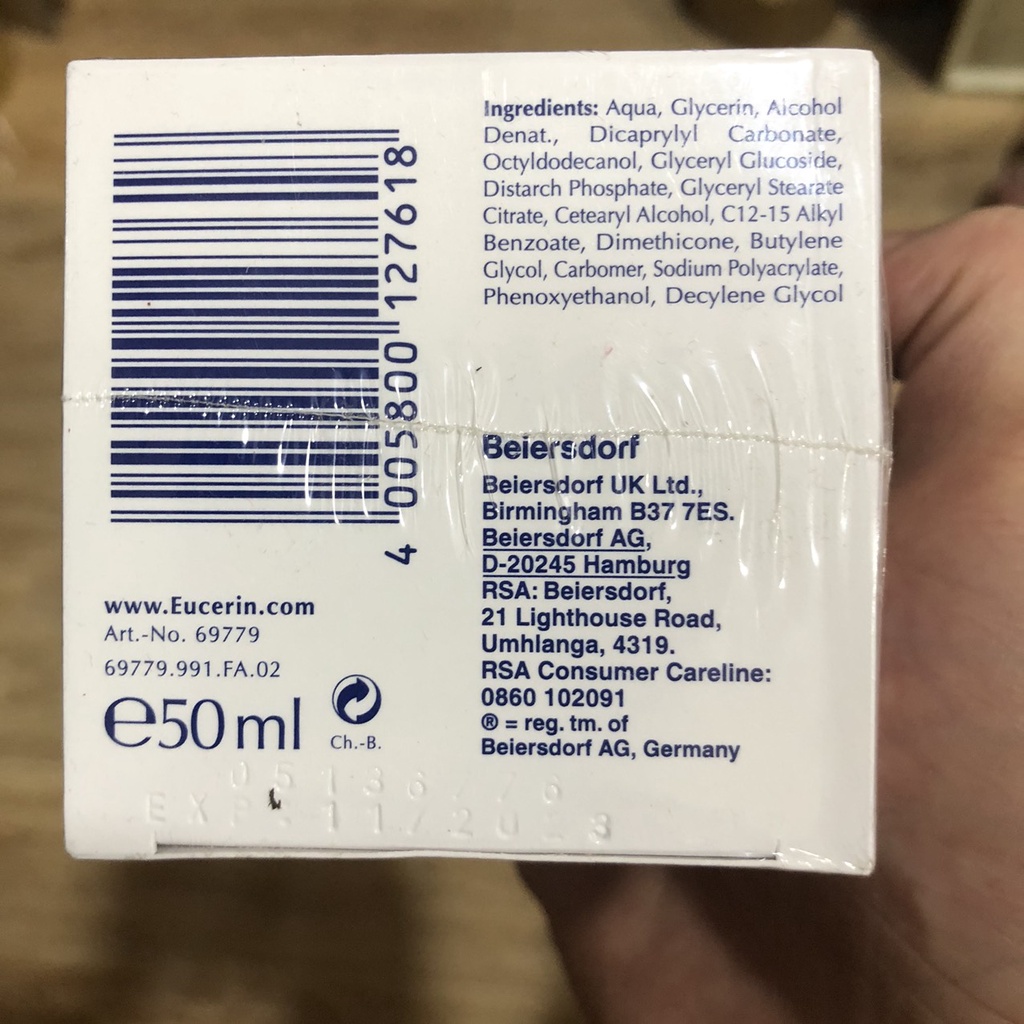 (chính hãng, tem + nhãn phụ + seal) Kem Dưỡng Ẩm EUCERIN Aqua Porin Active 50ml