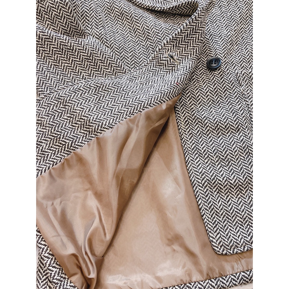 Áo khoác dạ, kẻ ca rô phong cách Hàn Quố dáng dài có lớp lót, dày dặn | BigBuy360 - bigbuy360.vn