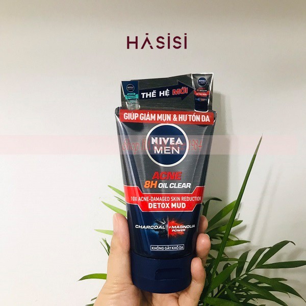 SỮA RỬA MẶT NIVEA - Men Acne-Damaged Skin Reduction Detox Mud 100g (Bùn khoáng - Nhờn, Mụn)