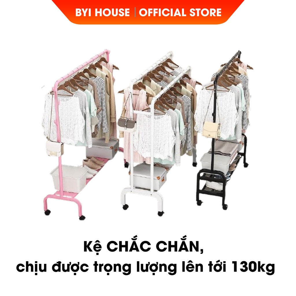 [Quà Tặng]Giá Kệ Treo Quần Áo, Giàn Phơi Quần Áo, Kệ Phơi Đồ 2 Thanh 2 Tầng Thông Minh Phong Cách Hàn Quốc - BYI House