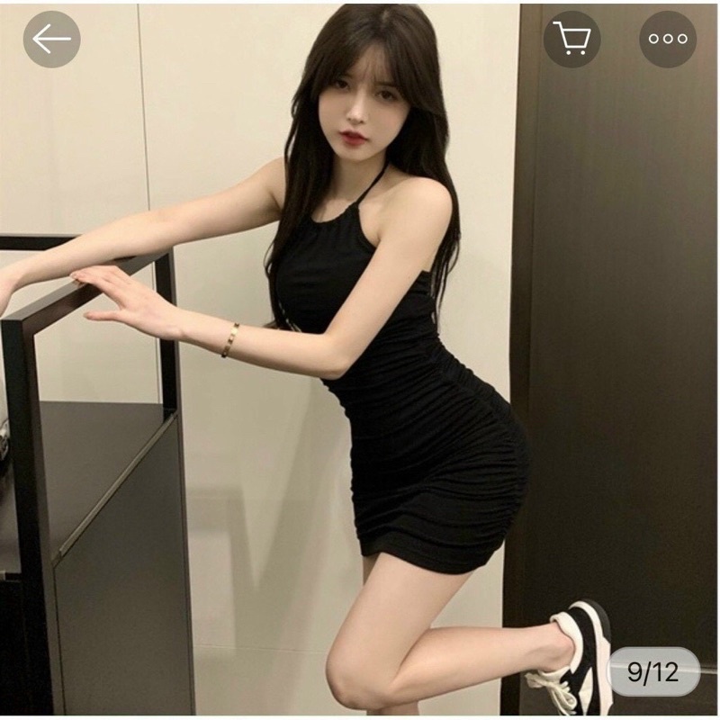 Đầm yếm nữ hót chất thun ôm body siêu hách mông