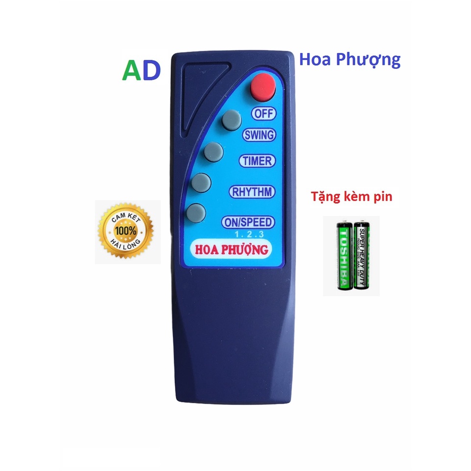 Điều khiển quạt Hoa Phượng chính hãng zin theo máy - Tặng kèm pin