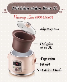 Nồi nấu cháo chậm Bear 2L/3L/4L