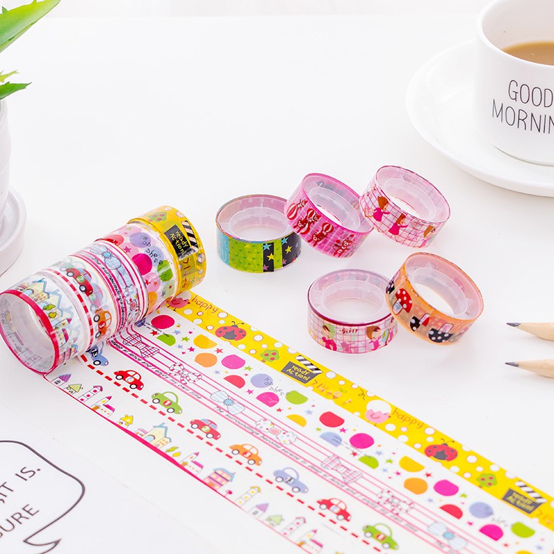 Bộ 3 cuộn băng dính họa tiết 2m xinh xắn, đáng yêu