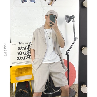 Bộ Quần Áo Nam, Bộ Áo Blazer Quần Short Form Rộng Nam phong cách Hàn Quốc - Play Boys