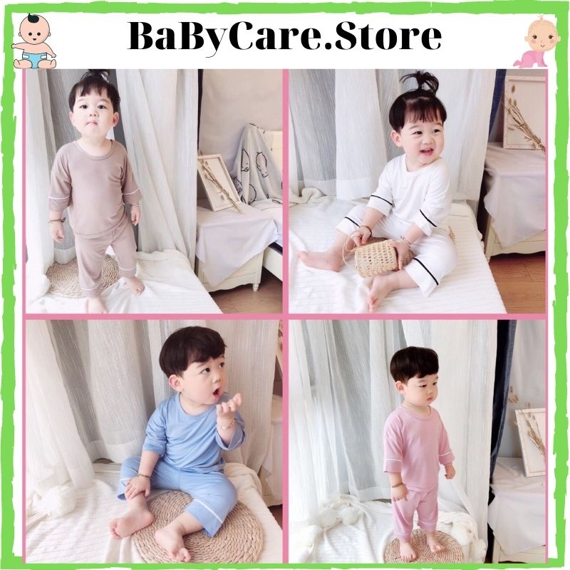 Sale! Bộ dài tay thun lạnh hàng Minky Mom chính hãng tay lửng Chạy Viền Cho Bé Gai Bé Trai (DT6)