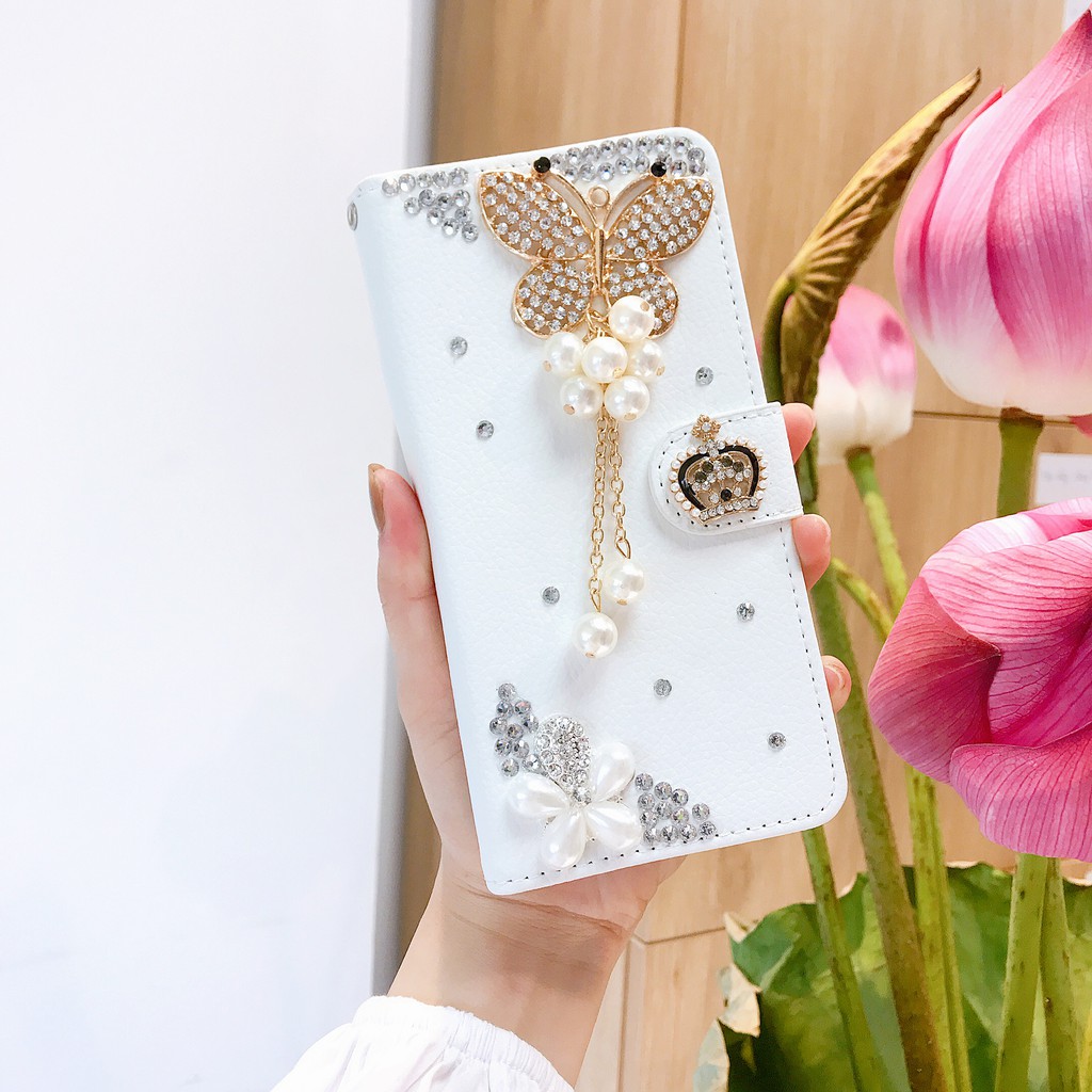 Ốp lưng Samsung Bao da kèm Ví đính đá A20s A5 2017 A7 2018 A71 A9Pro J7Plus J7Prime Note10 plus Note9 S10Plus S8Plus S9