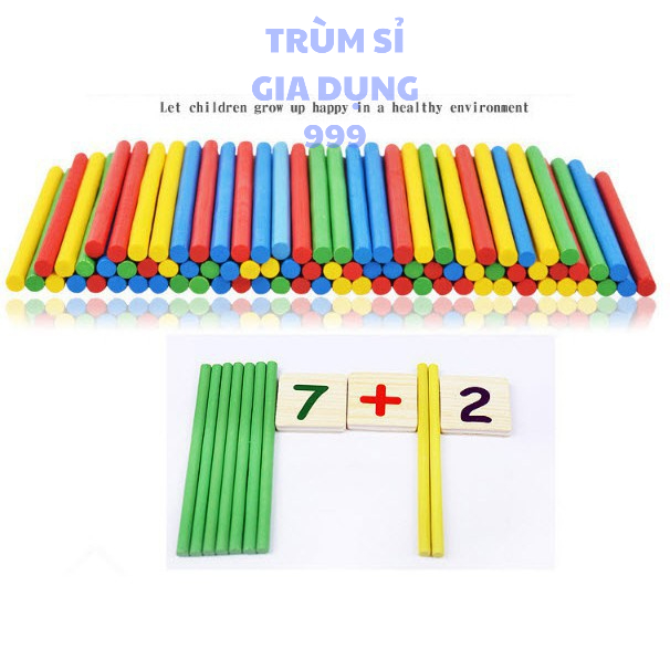 Bảng gỗ học toán có que tính cho bé