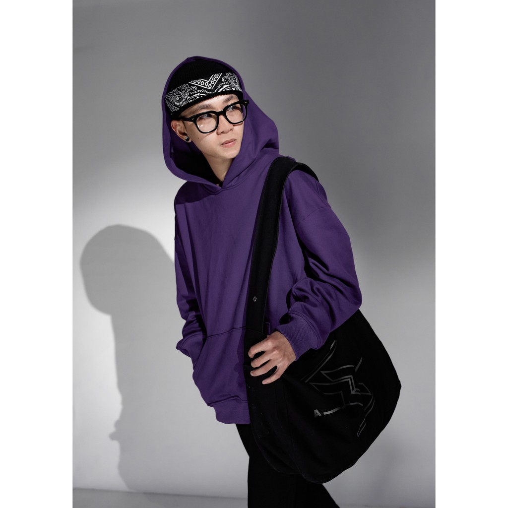 Áo hoodie nam chất nỉ bông form rộng dày dặn phong cách SNAZZY V3 PURPLE HOODIE