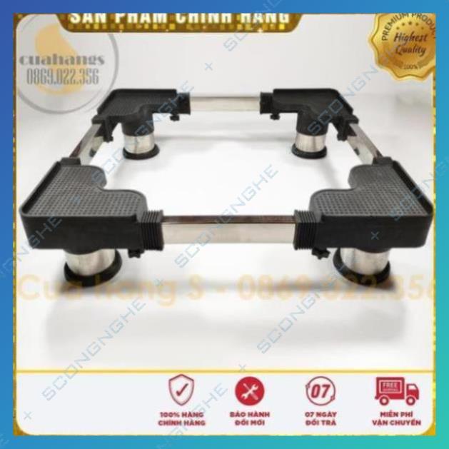 Combo 3 chân kệ máy giặt tủ lạnh cao cấp trụ Inox
