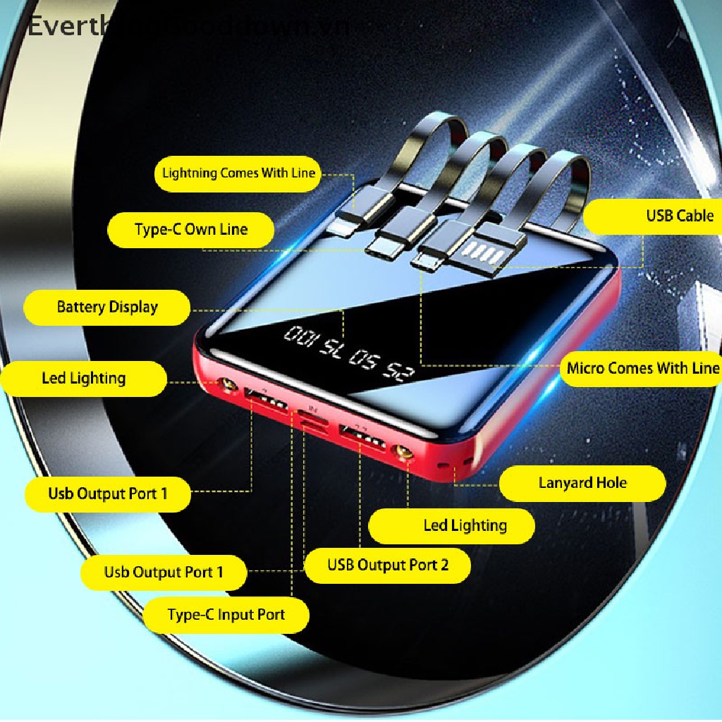 [EverthingGooddown] Ngân Hàng Điện 100000Pin Sạc Dự Phòng Ngoài Mini Cho Điện Thoại