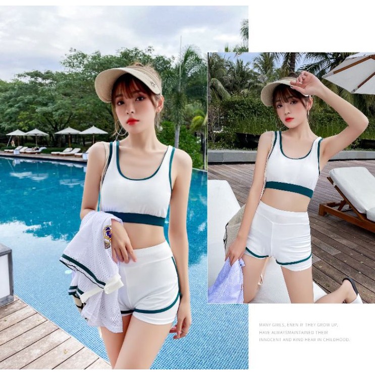 Bộ đồ bơi nữ bikini áo tắm thể thao áo lưới 3 mảnh