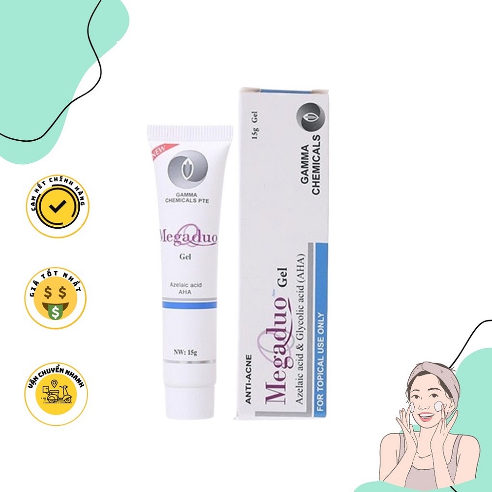 Gel Giảm Mụn Ẩn Và Thâm Gamma MEGADUO Gel 15g - Bản thường AHA