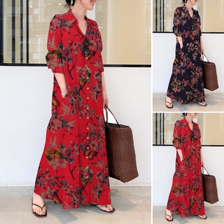 Đầm maxi ZANZEA dài tay thời trang cho nữ