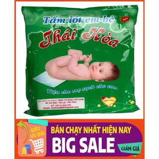 Tấm lót phân su sơ sinh 3 lớp Thái Hòa (200gram - 35 tờ)