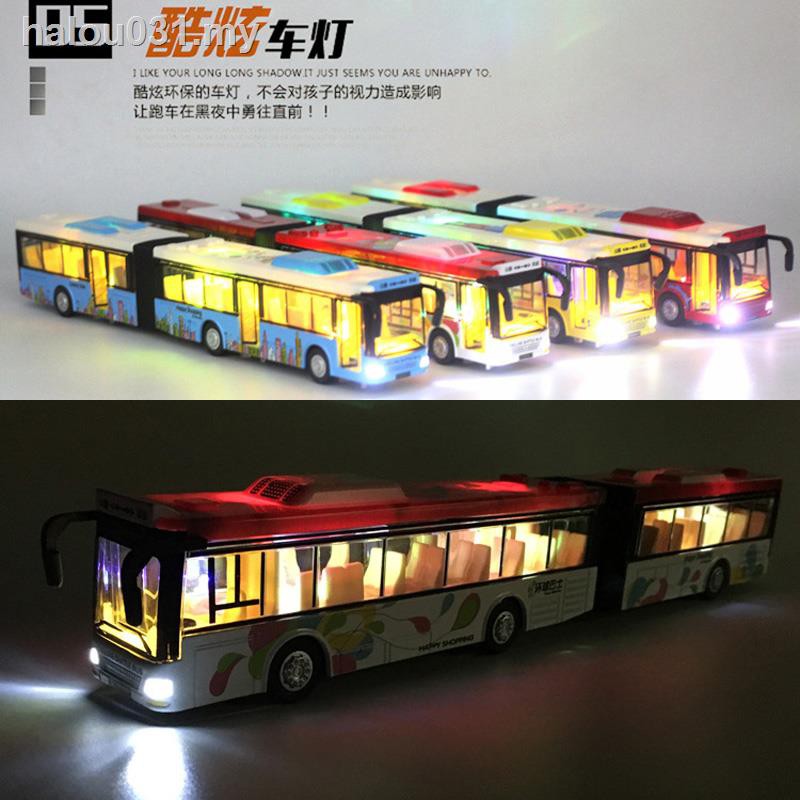 ☜✓Mô hình xe buýt hai tầng mở rộng có đèn và âm thanh mới bằng hợp kim cho trẻ em
