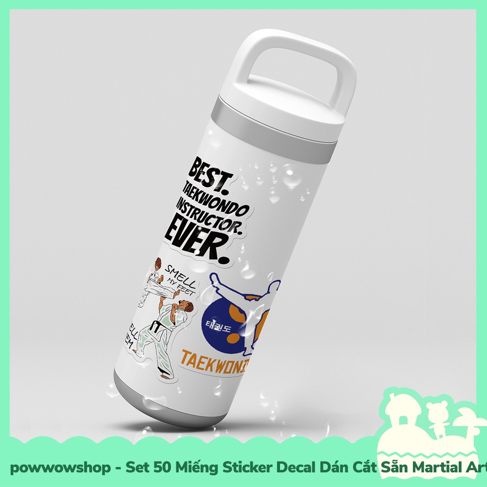 [Sẵn VN - Hỏa Tốc] Set 50 Miếng Sticker Decal Cắt Sẵn DIY Dán Trang Trí Vật Dụng Mẫu Martial Arts