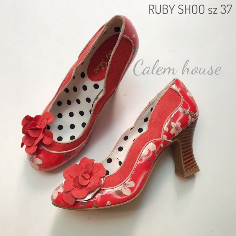Giày RUBY SHOO hoa cam sz 37