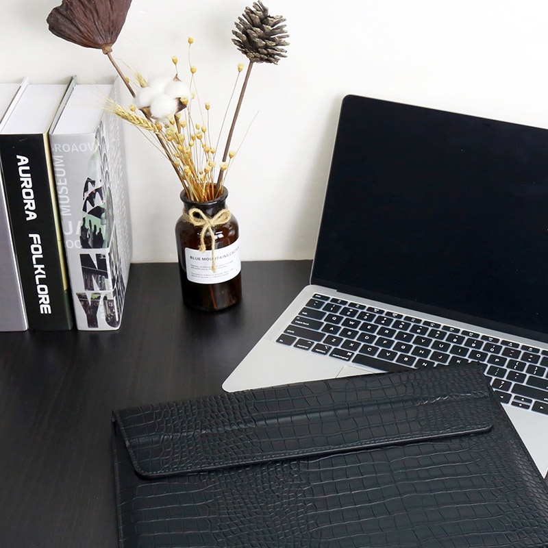 Túi bằng da nhân tạo mềm chống thấm nước thích hợp cho Macbook air pro 11 12 13 14 15 16 inch